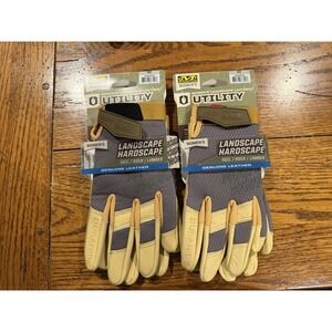 Two Mechanics Wear  Women Medium Genuine Leather Landscape Hardscape Gloves Tan
